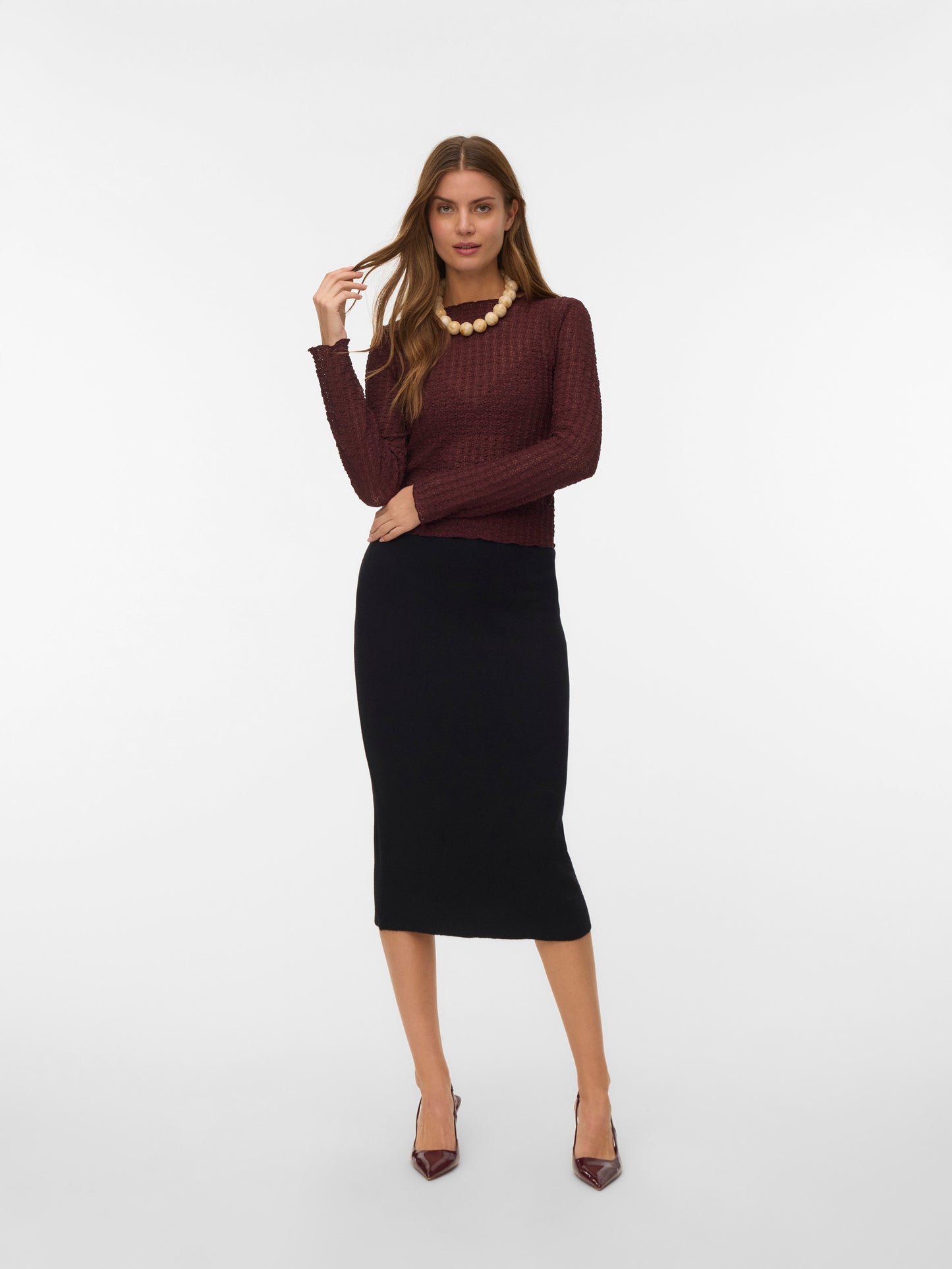 Vmsaba Fullneedl Nw 7/8 Lnght Skirt Noos (Black)