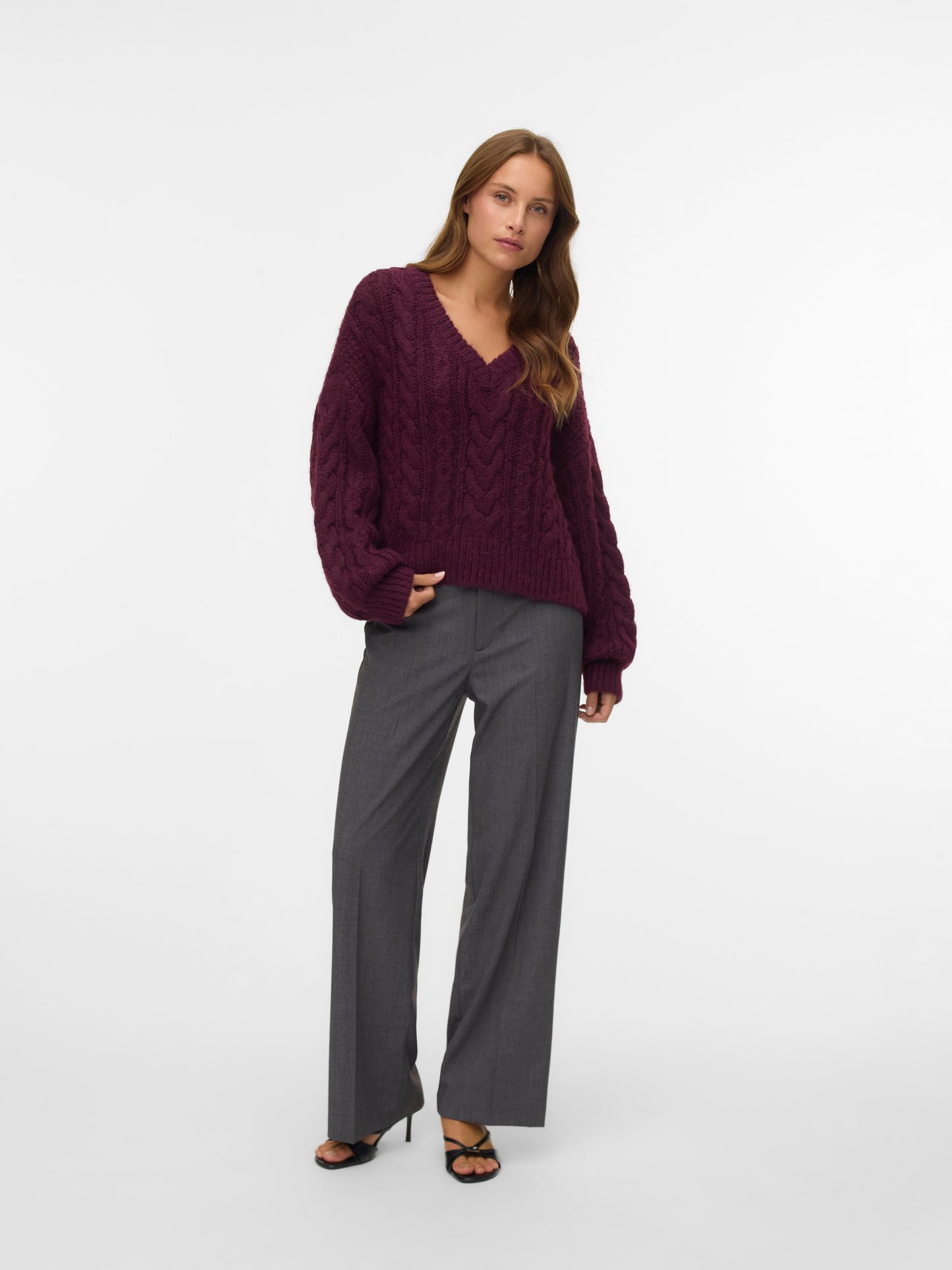 Vmtexas Mw Straight Pant Noos (Dark Grey Mel)