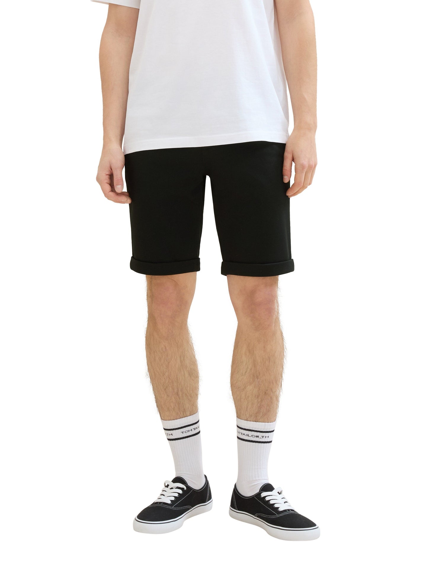 Slim Piqué Chino Shorts (Black)