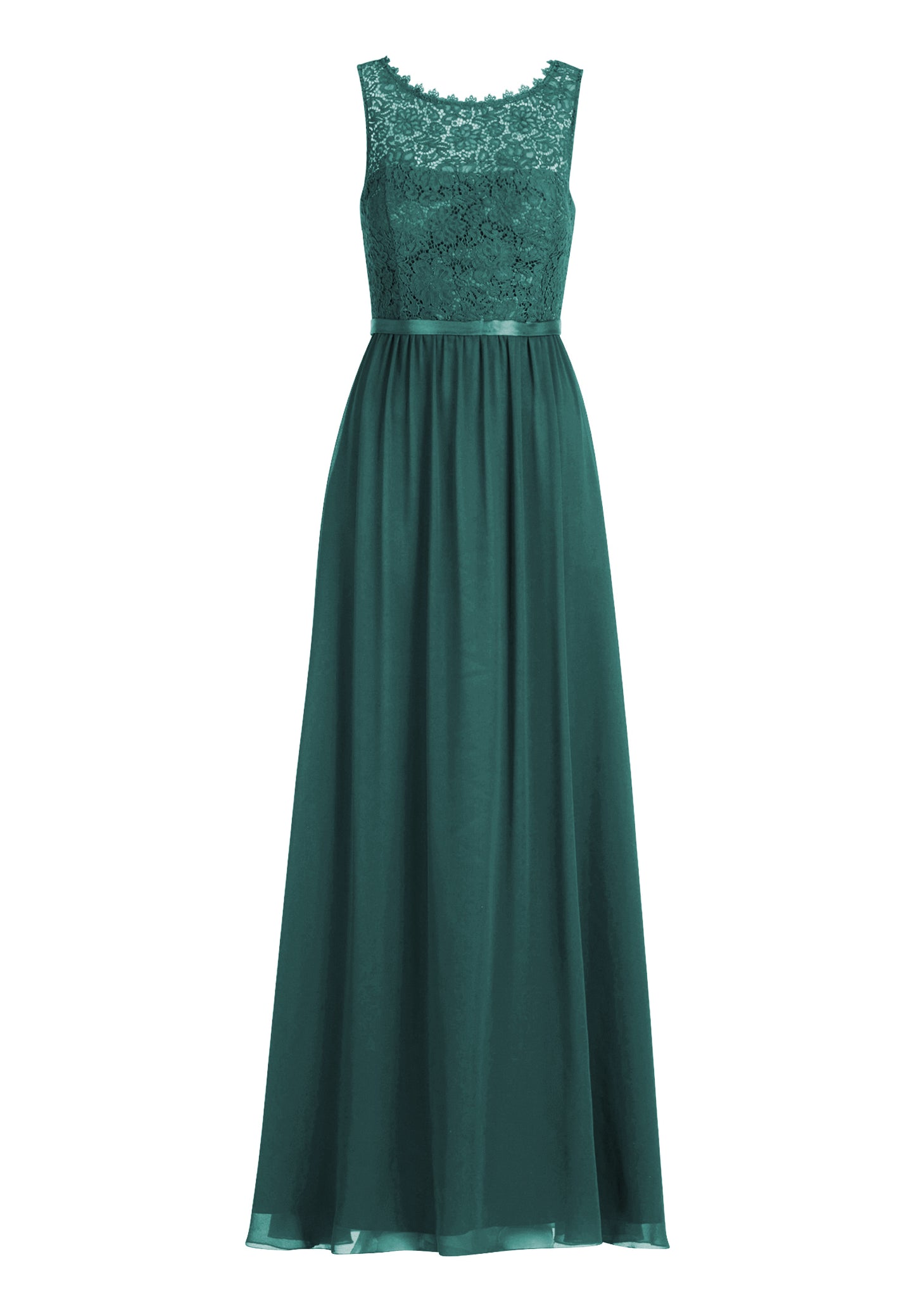 Kleid gefüttert, lang (Eucalyptus Gree)