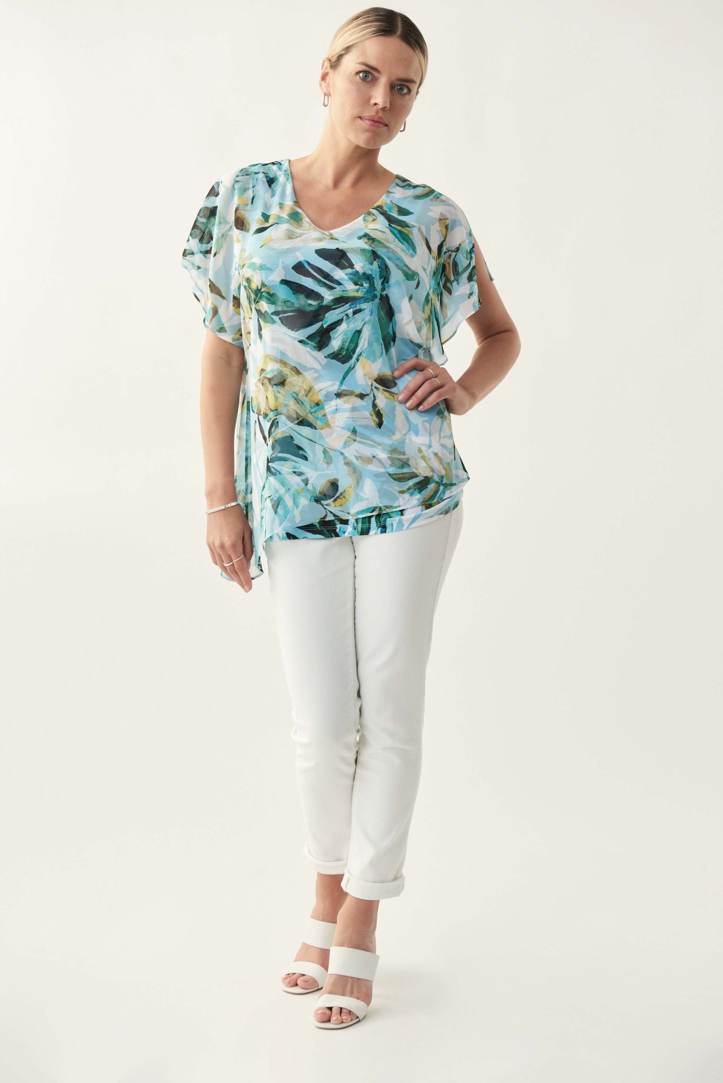 Shirt Materialmix 1/2 Arm (Mehrfarbig)