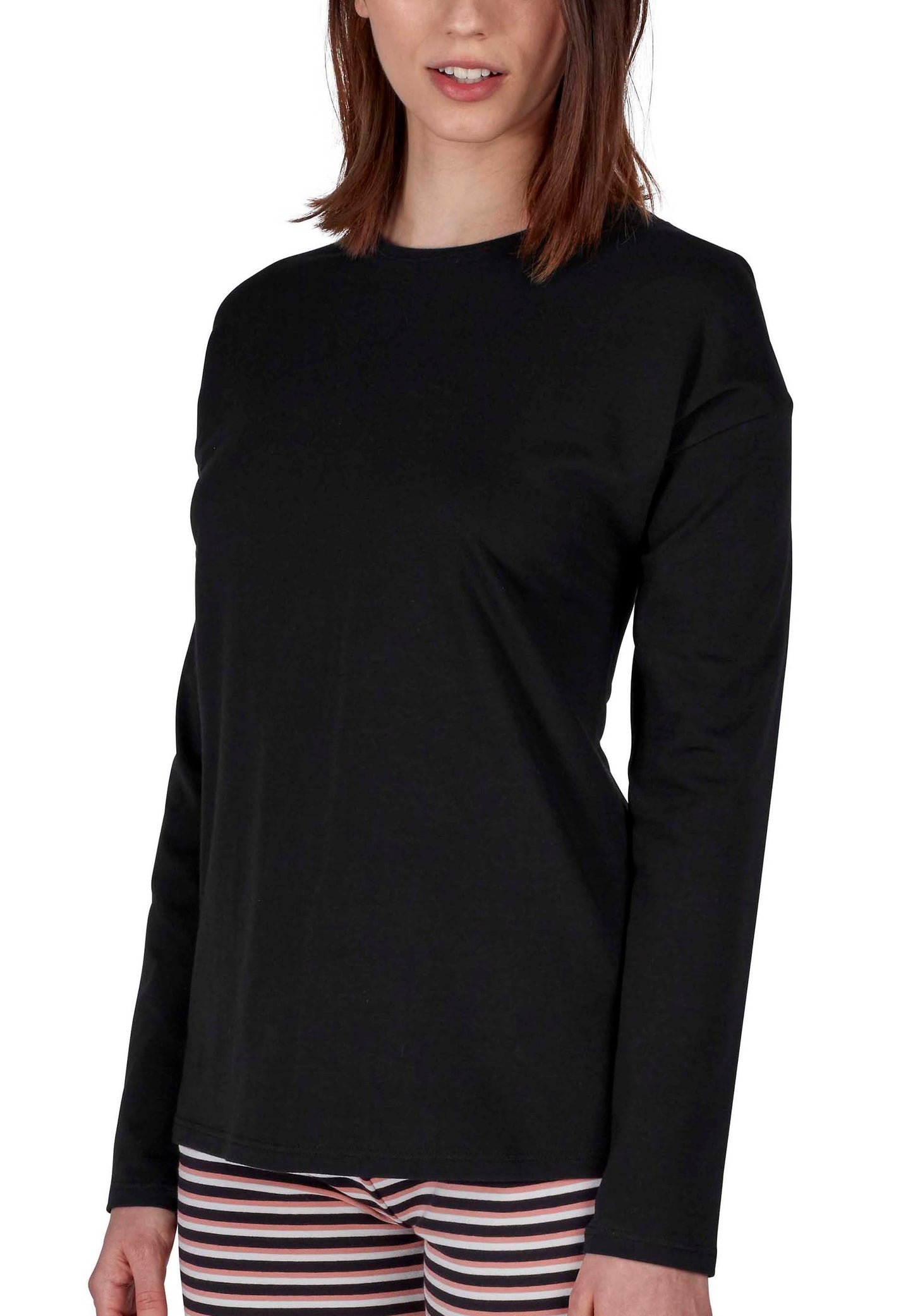 Skiny Damen Shirt langarm Sleep & Dream (Black)