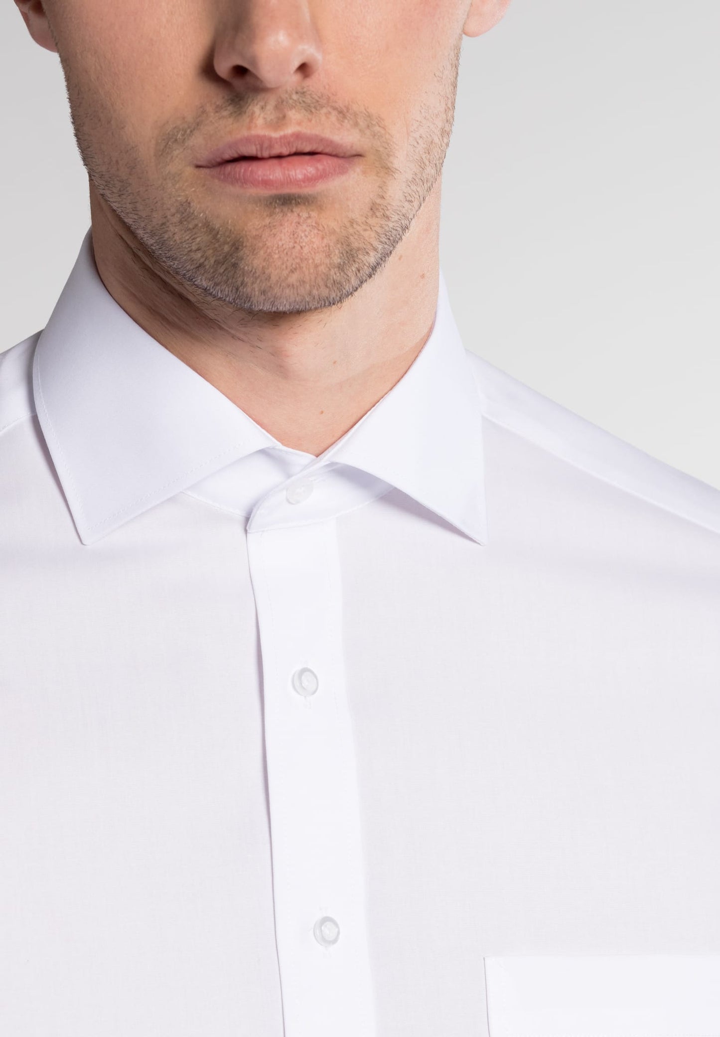 Eterna Kurzarm Hemd Modern Fit Popeline (Weiss)