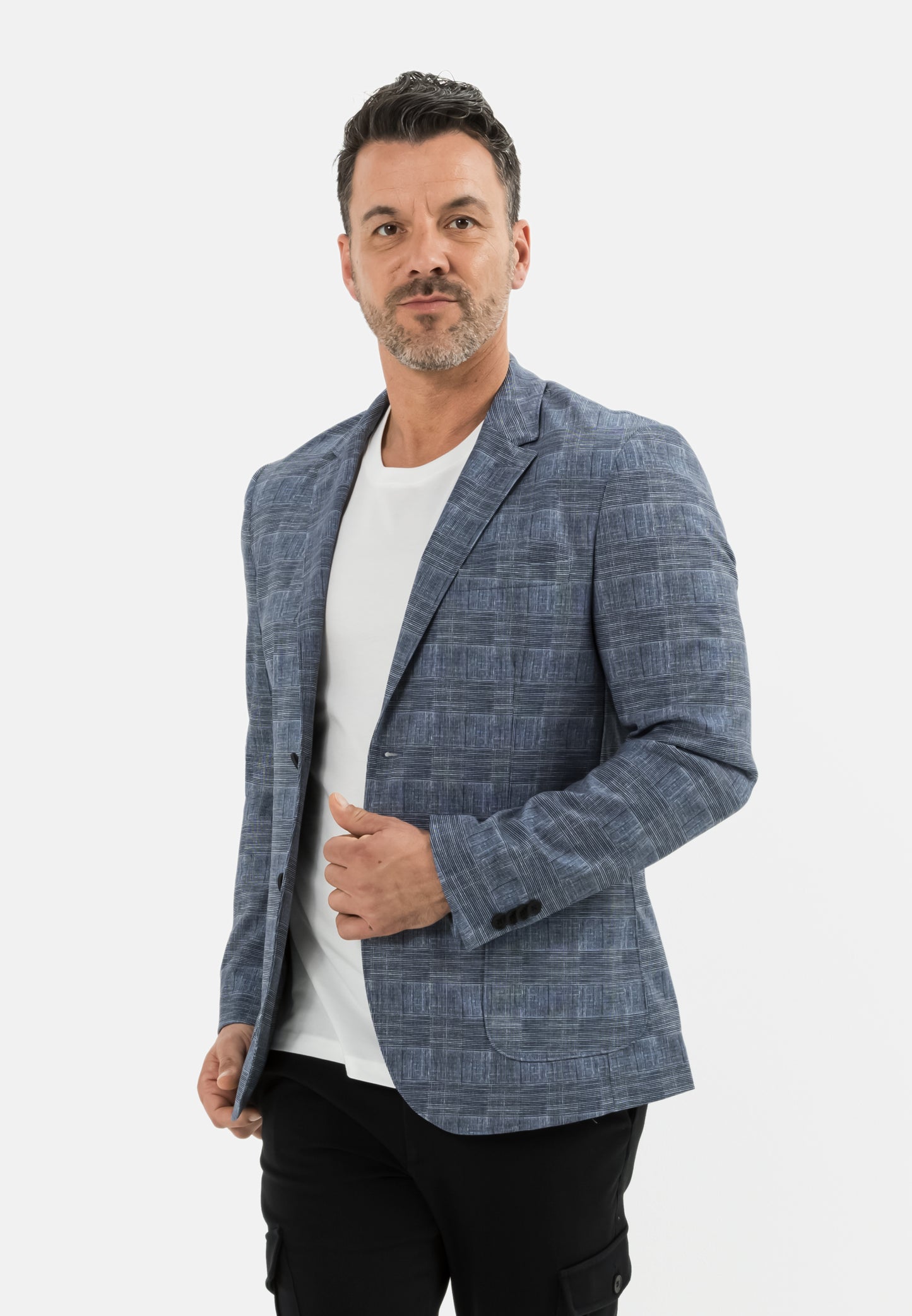 Jersey Check Sakko (Dark Blue)
