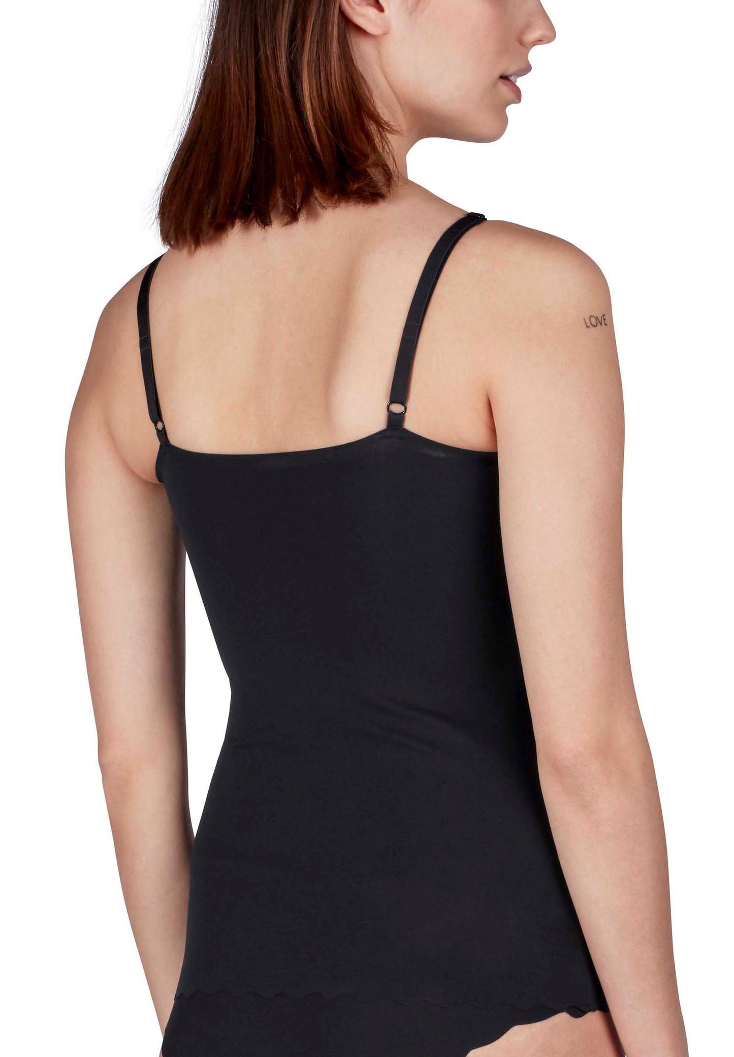 Skiny Damen Spaghettishirt herausnehmbare Pads Micro Lovers (Black)