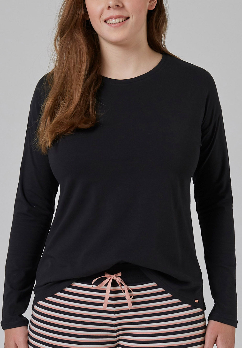 Skiny Damen Shirt langarm Night In Mix & Match (Black)