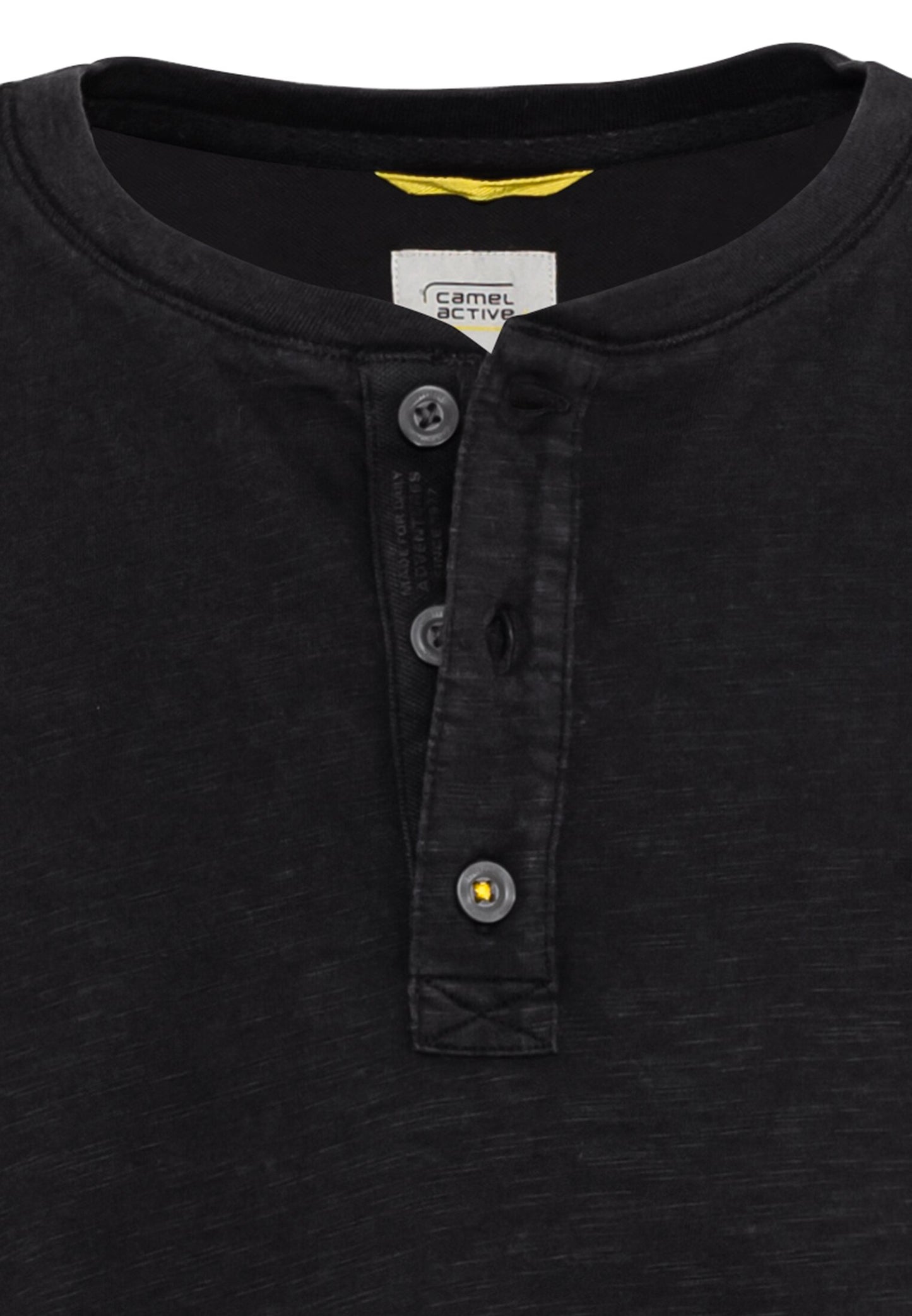 Kurzarm Henley aus Organic Cotton (Asphalt)