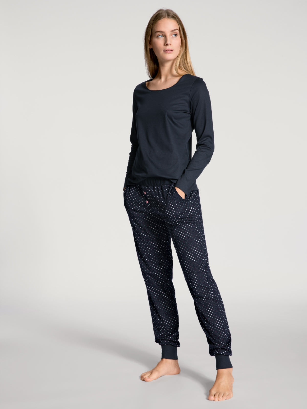 DAMEN Top langarm (Dark Lapis Blue)