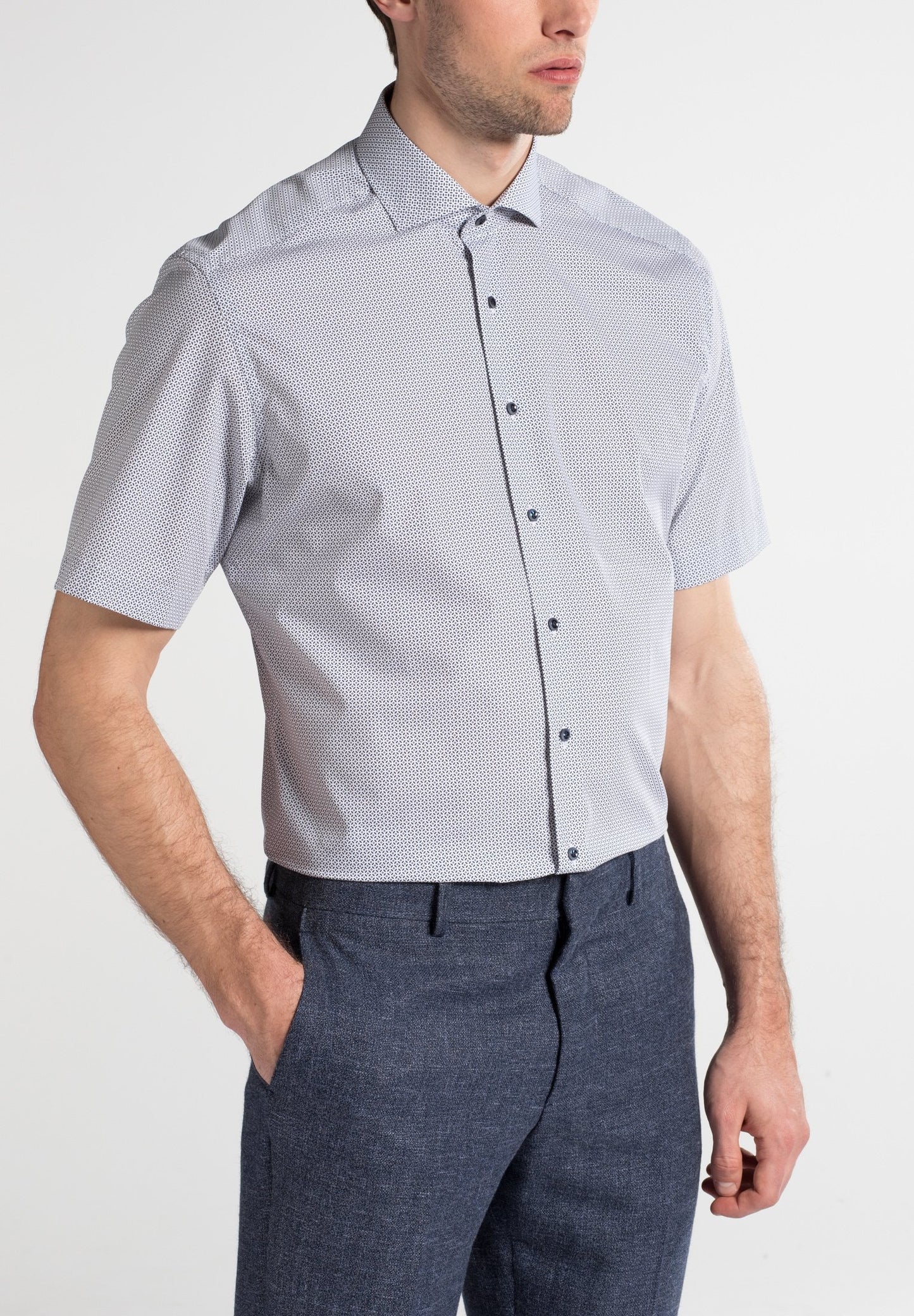 ETERNA KURZARM HEMD MODERN FIT POPELINE