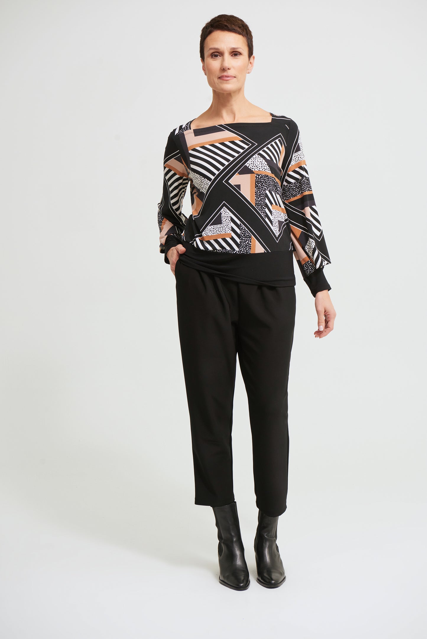 Blusenshirt Materialmix