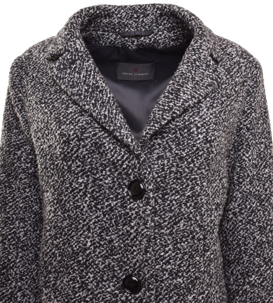 Kurzmantel mit Revers in Strickoptik, Made in Europe