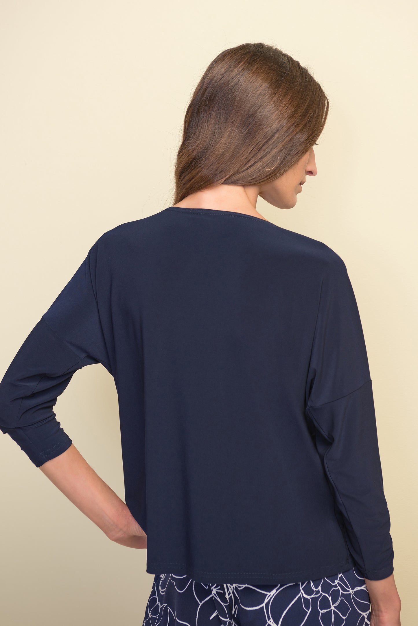 Shirt in Jersey mit 3/4 Arm