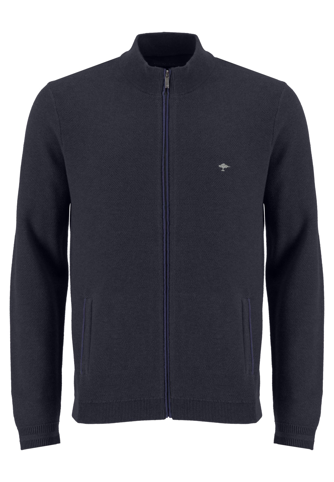 Cardigan-Zip, Mouline (Navy)