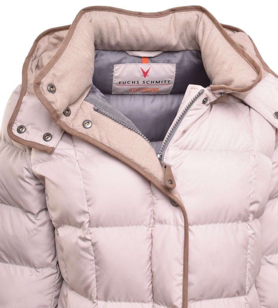 Steppjacke mit Kapuze und Kontrastpaspel, neue Thermore Füllung, 100% animal free