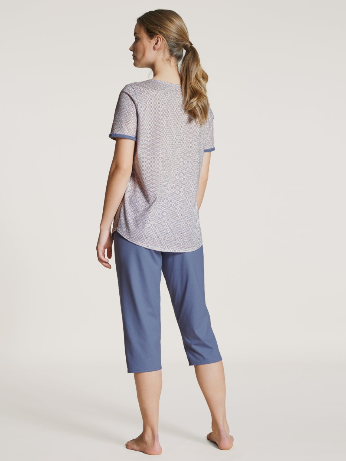 DAMEN Pyjama 3/4 (Bleached Denim)
