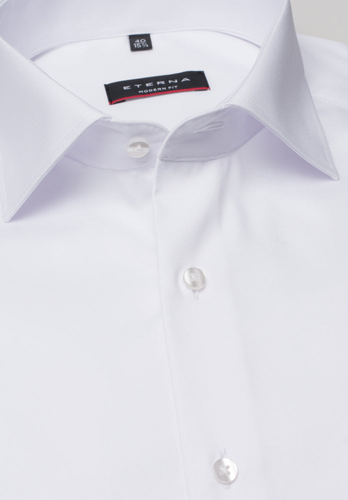 Eterna Langarm Hemd Modern Fit Cover Shirt Twill (Weiss)