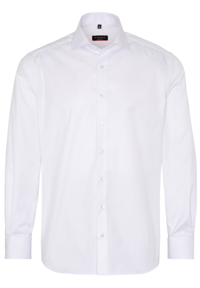 Eterna Langarm Hemd Modern Fit Cover Shirt Twill (Weiss)