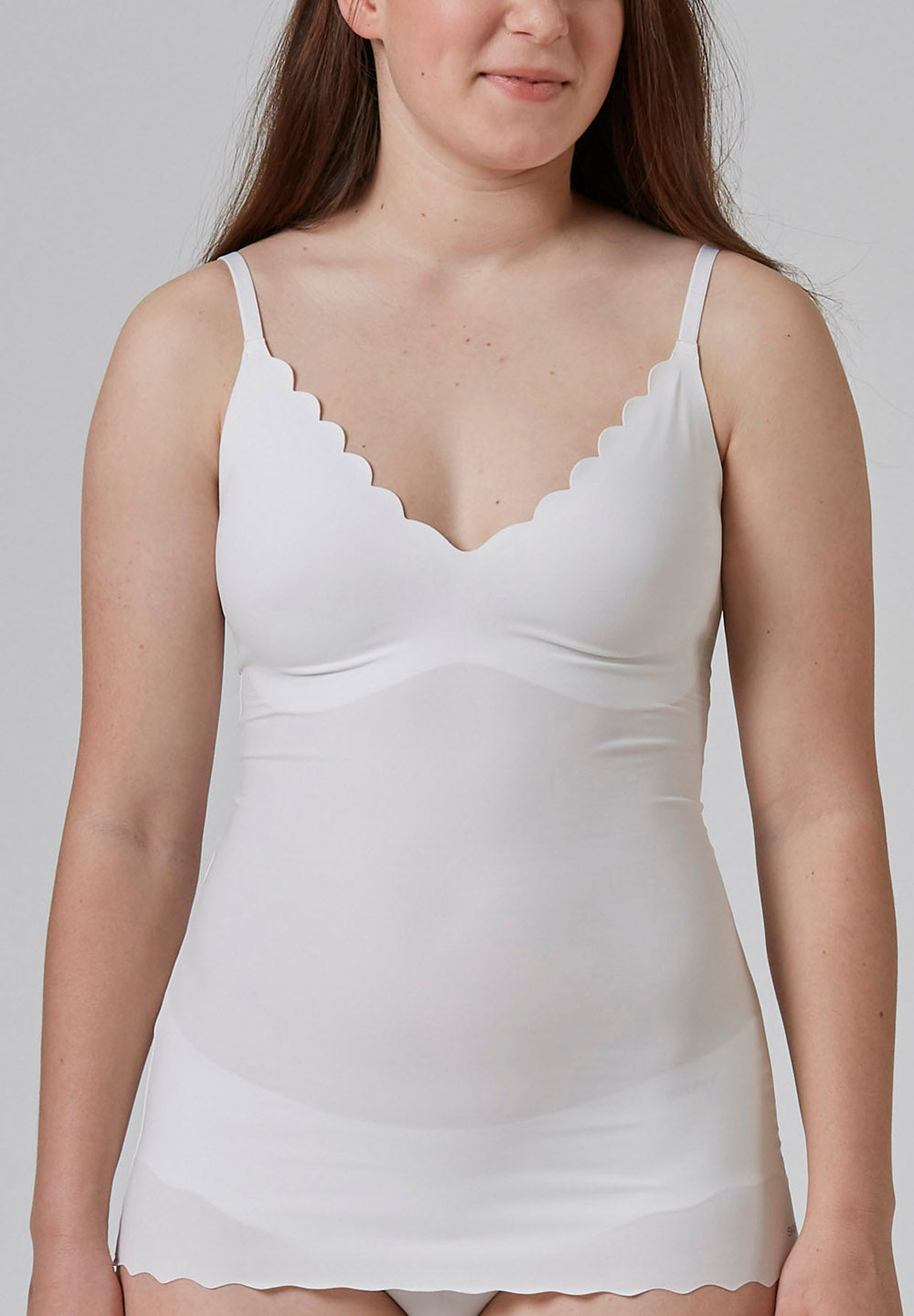 Skiny Damen Spaghettishirt herausnehmbare Pads Micro Essentials (White)