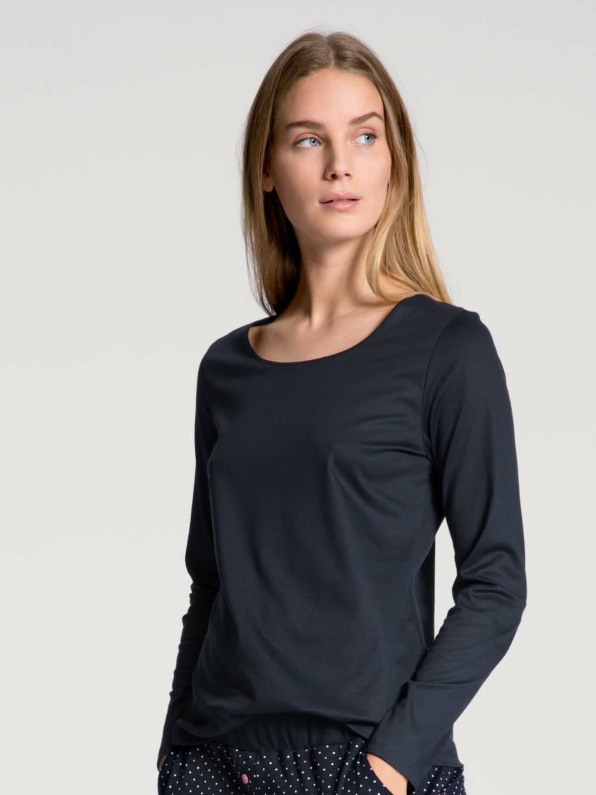 DAMEN Top langarm (Dark Lapis Blue)
