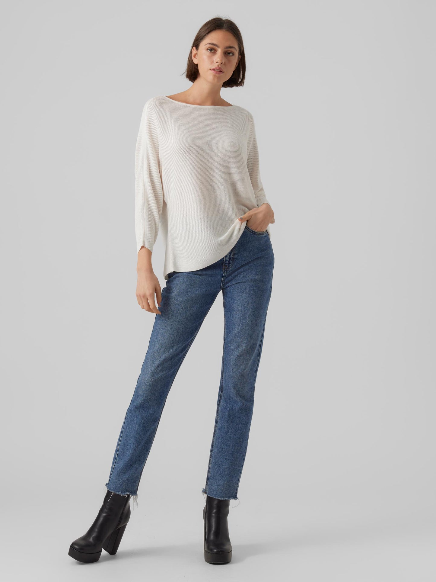 Vmnora 3/4 Boatneck Blouse Noos (Snow White)