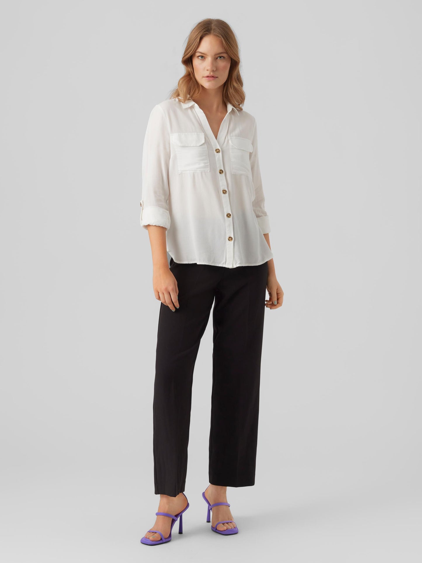 Vmbumpy L/s Shirt New Wvn Noos (Snow White)