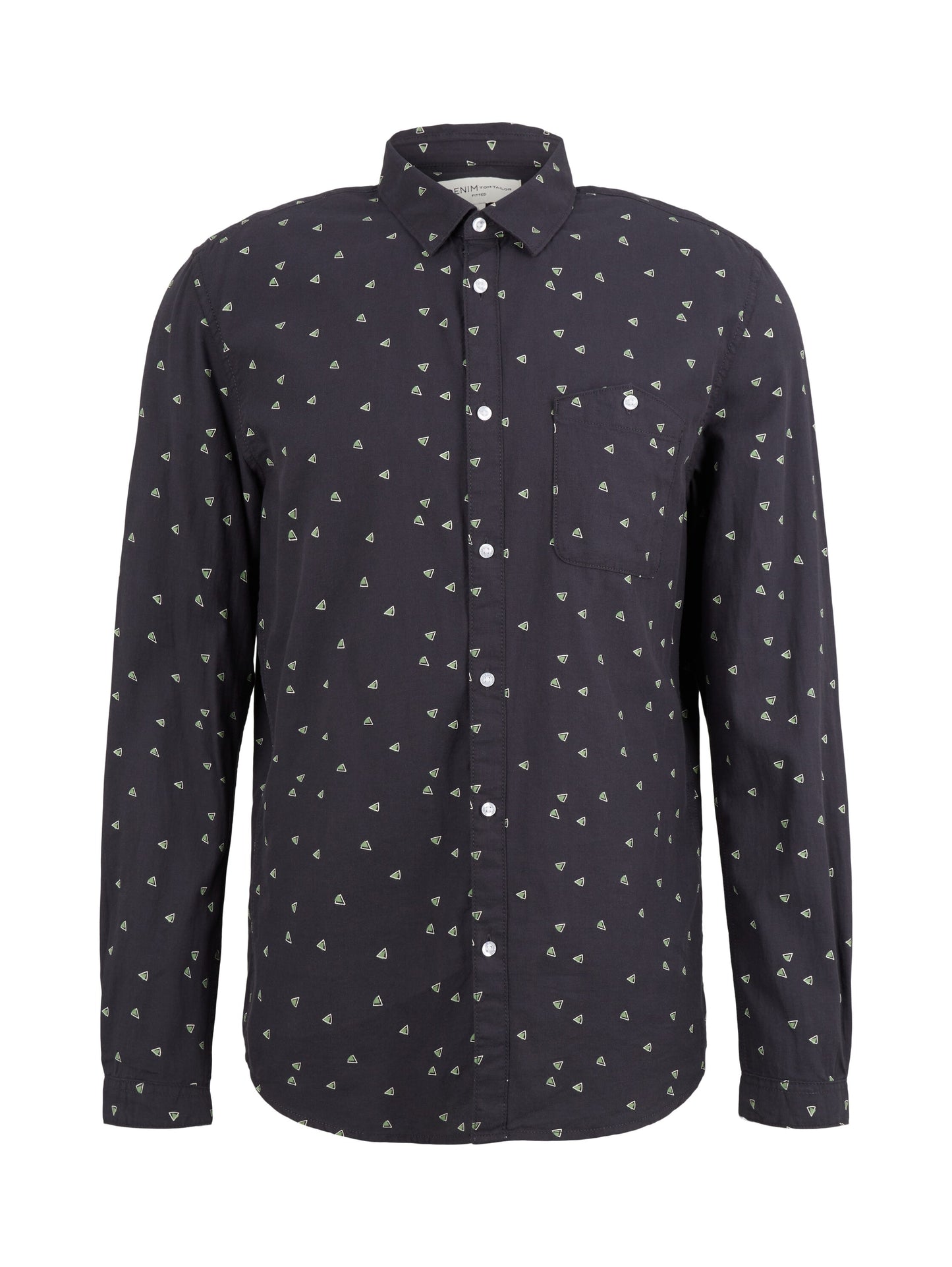 fitted printed shirt (Grey Green Tri)