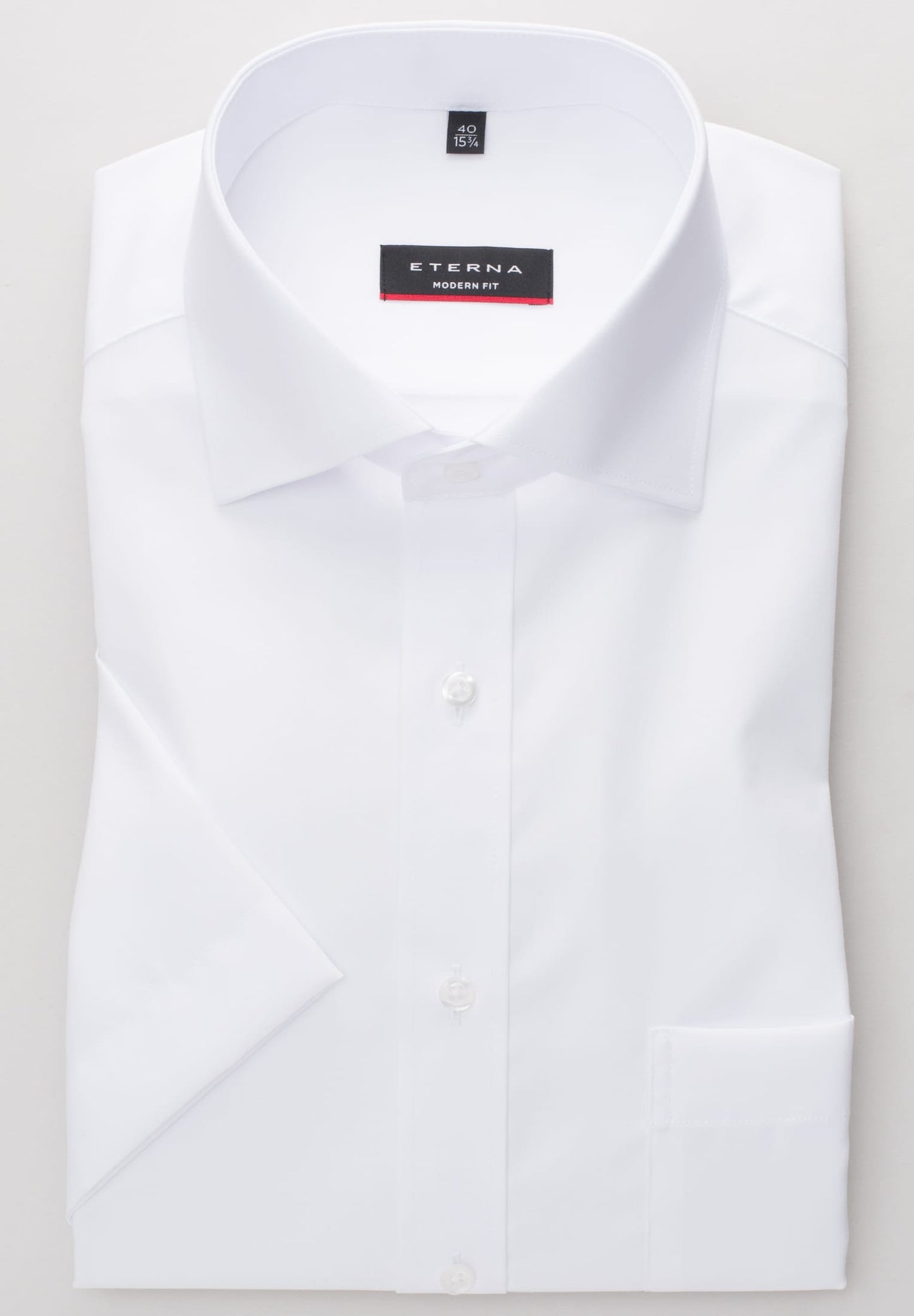 Eterna Kurzarm Hemd Modern Fit Popeline (Weiss)
