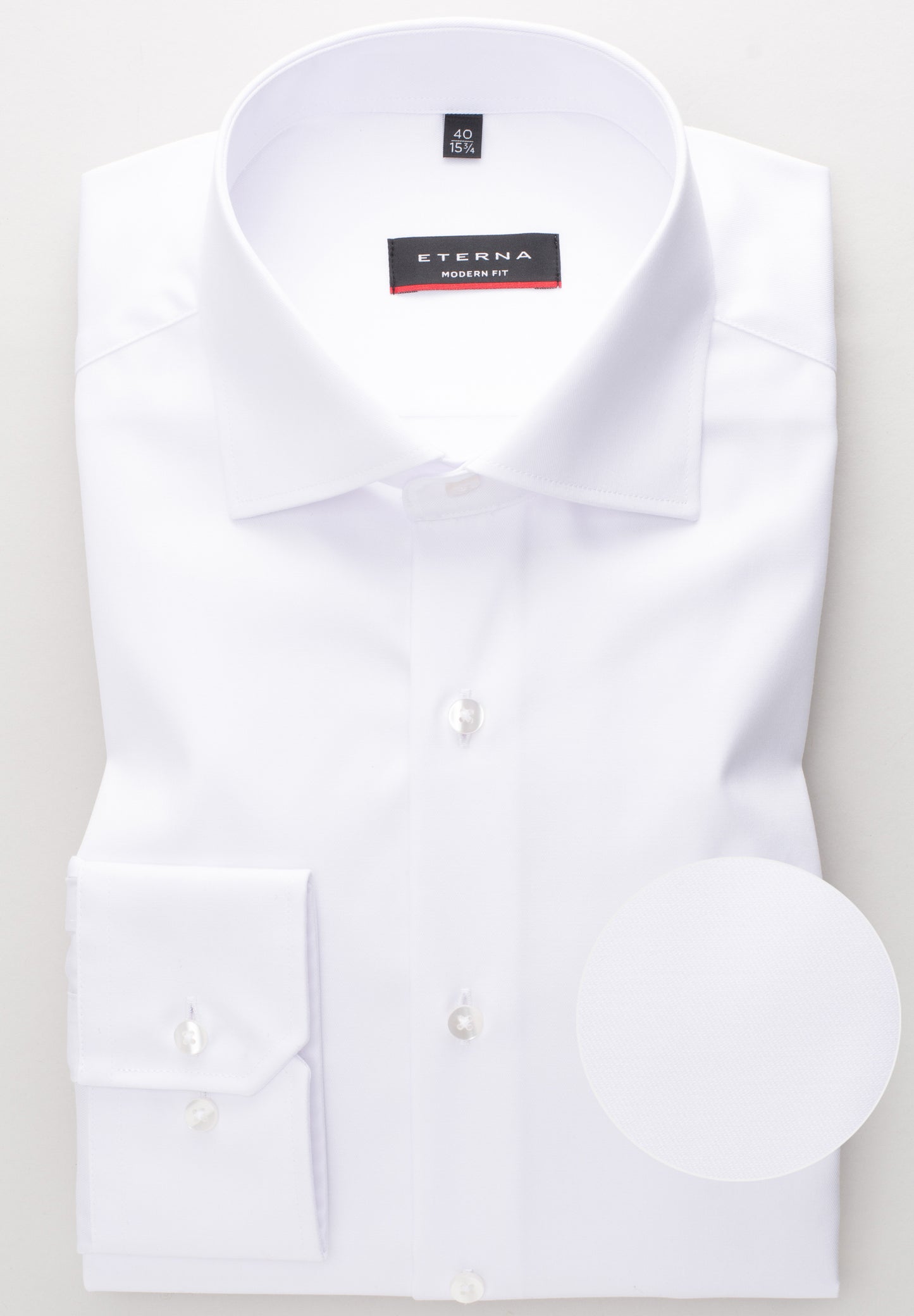 Eterna Langarm Hemd Modern Fit Cover Shirt Twill (Weiss)