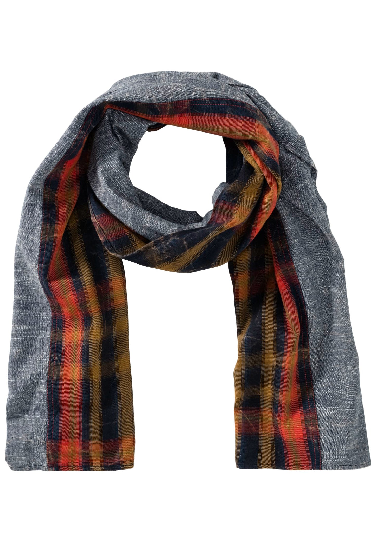 Schal aus Organic Cotton (Rot-blau /mittel)