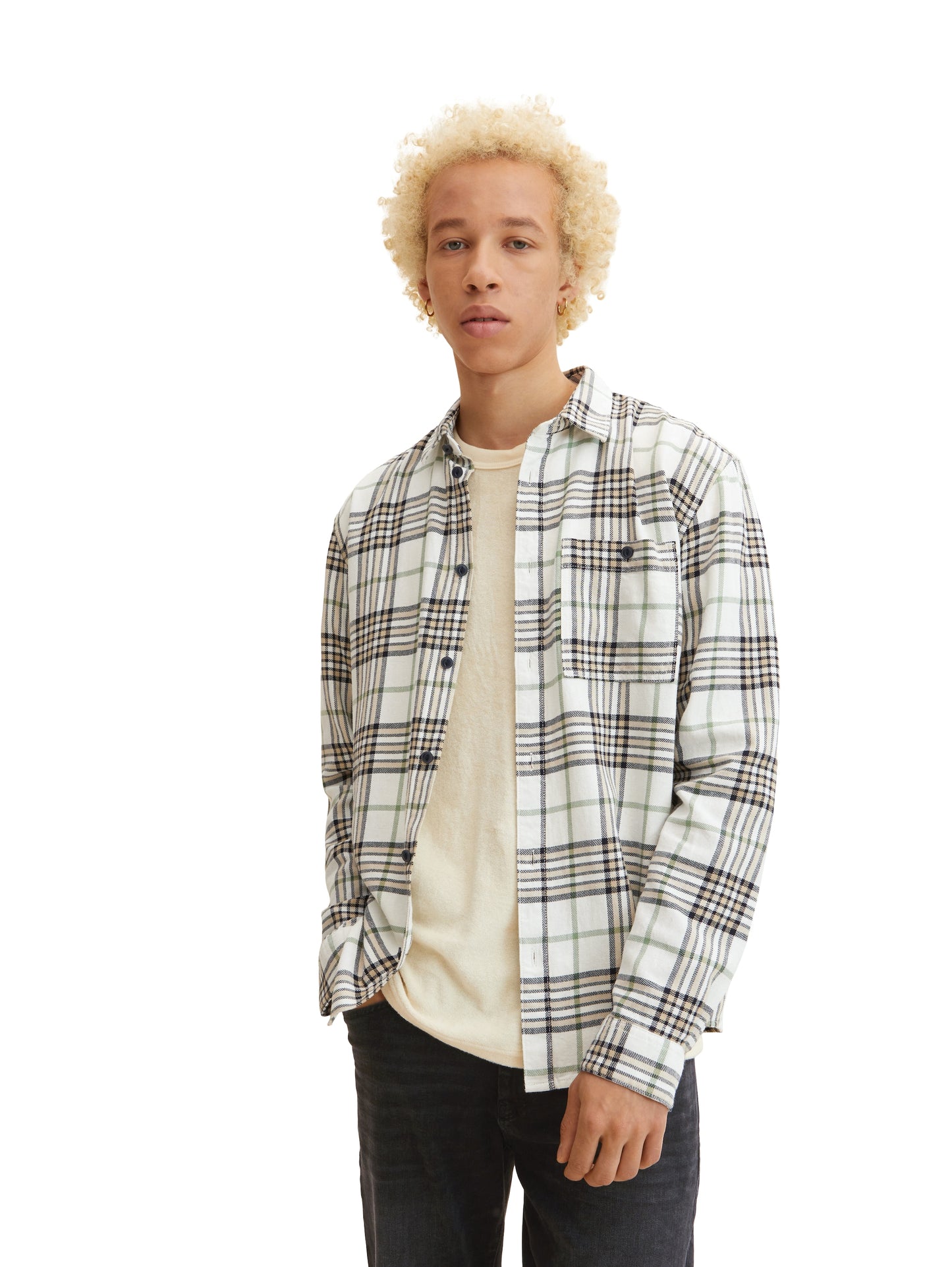 relaxed checked shirt (Off White Big)