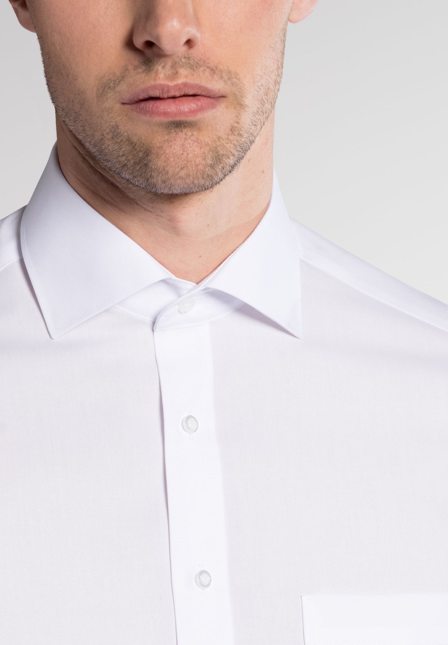 Eterna Kurzarm Hemd Modern Fit Popeline (Weiss)