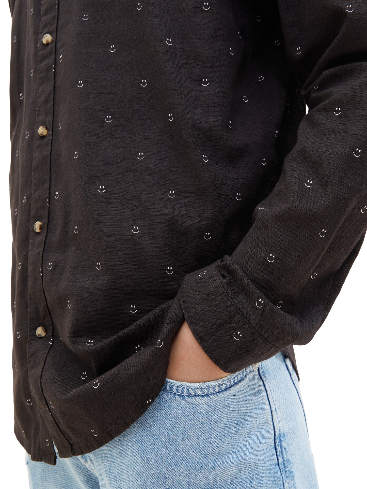 Gemustertes Hemd (Black Smiley P)