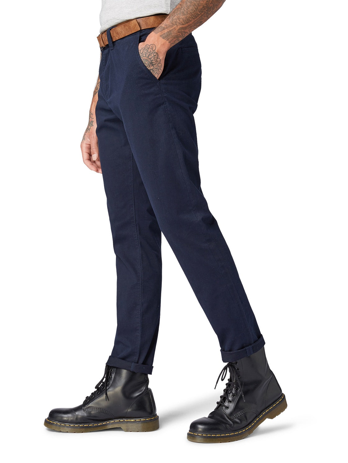 Slim Chino with belt (Sky Captain Bl)