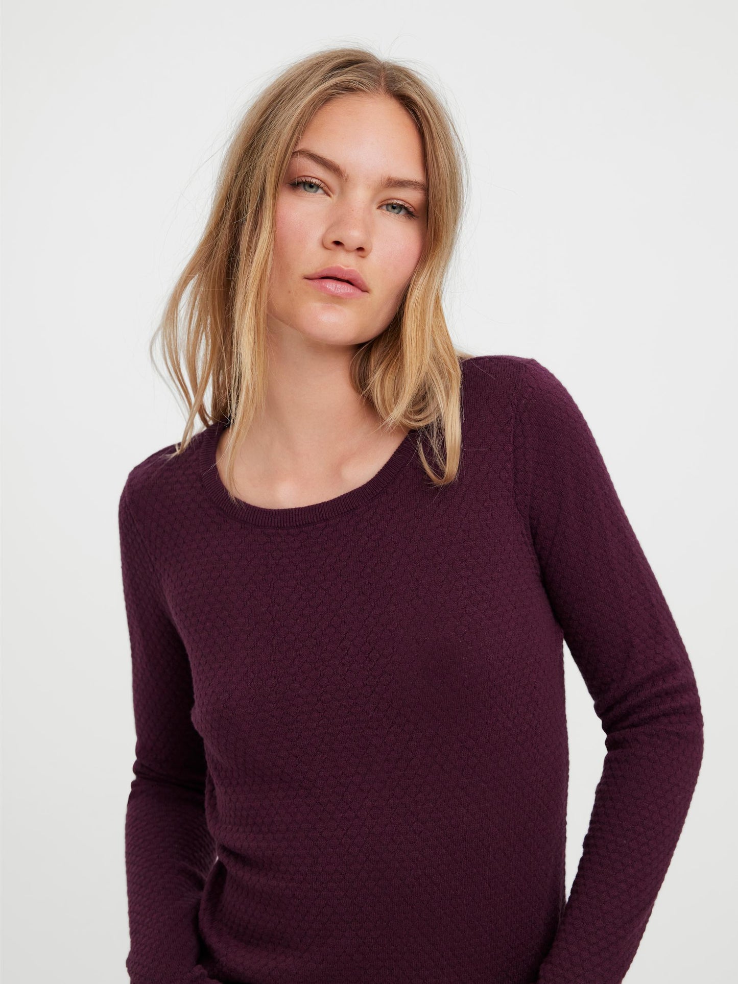 Vmcare Structure Ls O-neck Blou Noos (Winetasting)