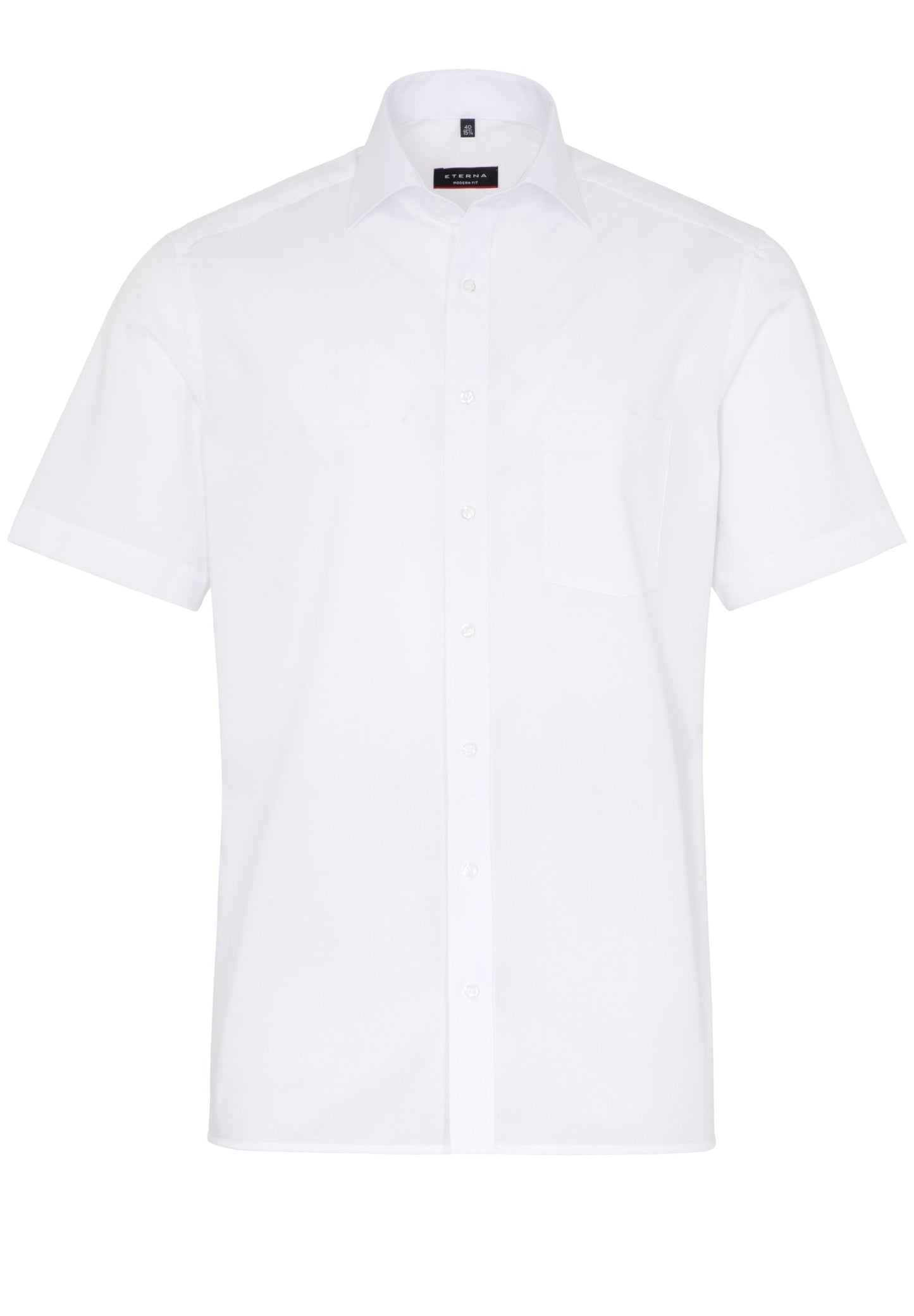 Eterna Kurzarm Hemd Modern Fit Popeline (Weiss)