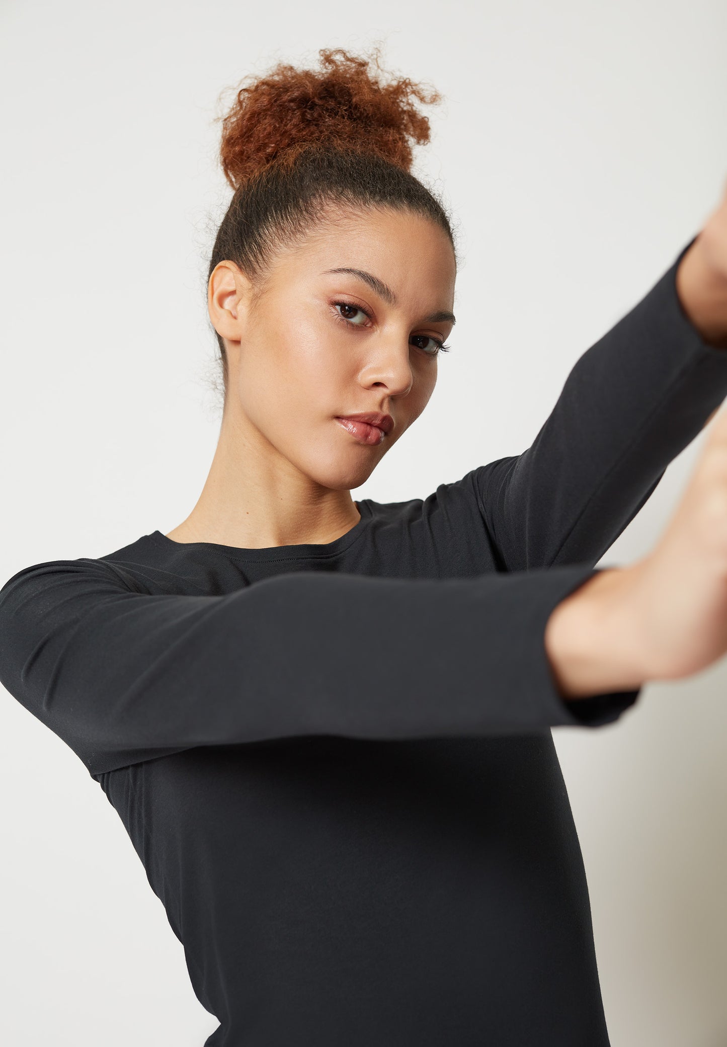 Skiny Damen Shirt langarm Cotton Essentials (Black)