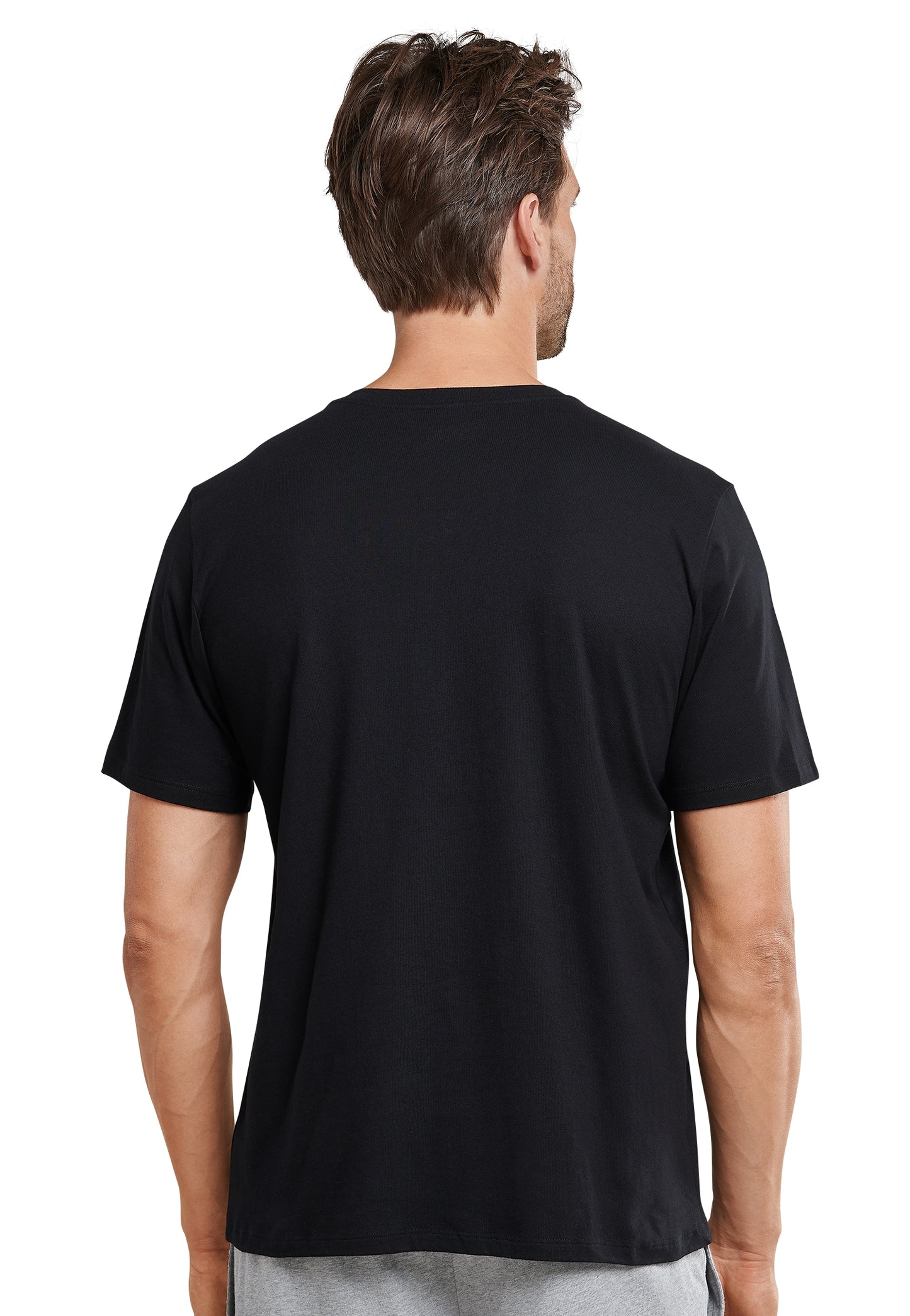 T-shirt Knopfleiste (Schwarz)