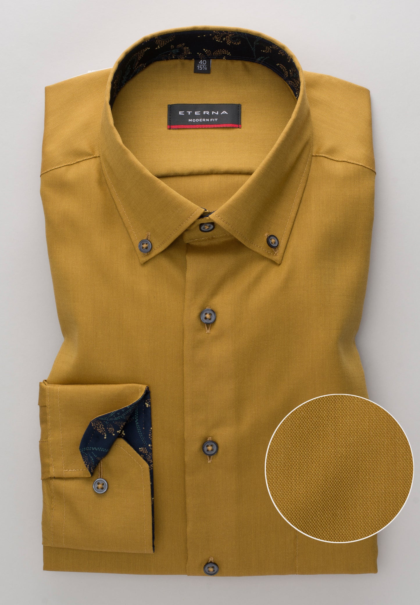Eterna Langarm Hemd Modern Fit Oxford (Gelb)