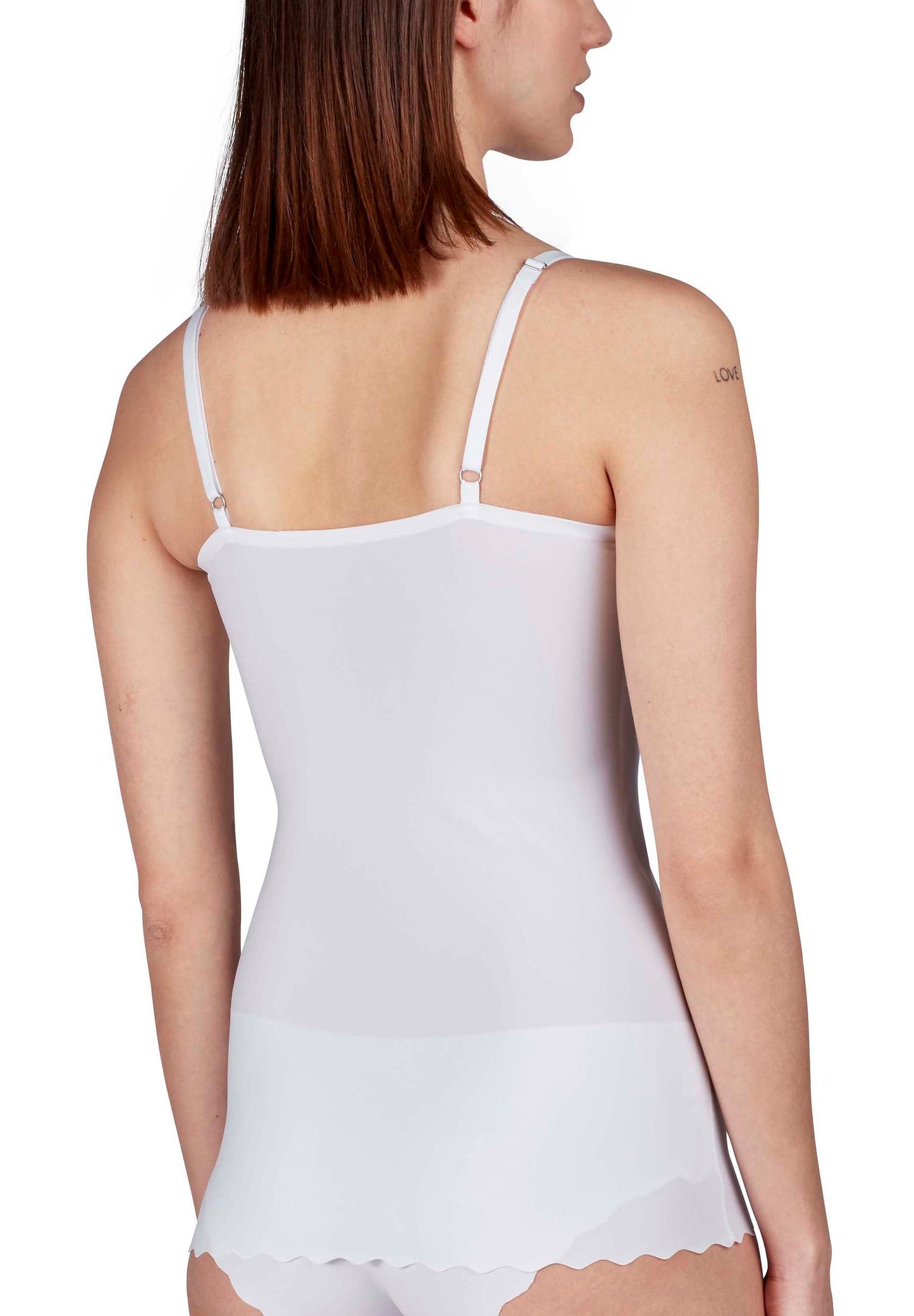 Skiny Damen Spaghettishirt herausnehmbare Pads Micro Lovers (White)