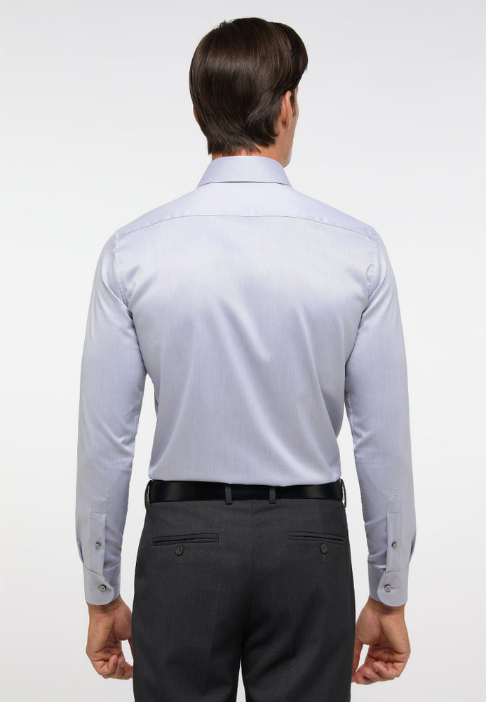 Eterna Langarm Hemd Slim Fit Gentle Shirt Twill (Stahlgrau)