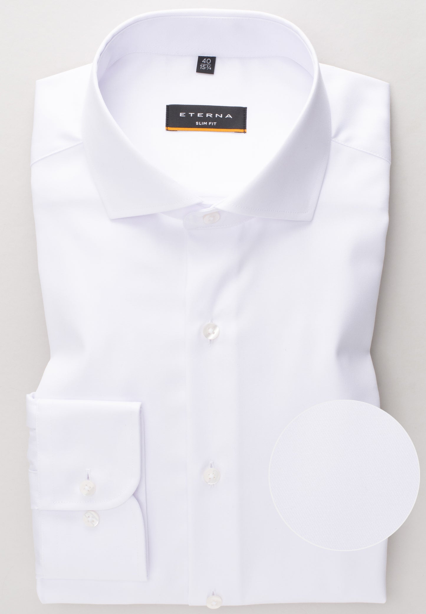 Eterna Langarm Hemd Slim Fit Cover Shirt Twill (Weiss)