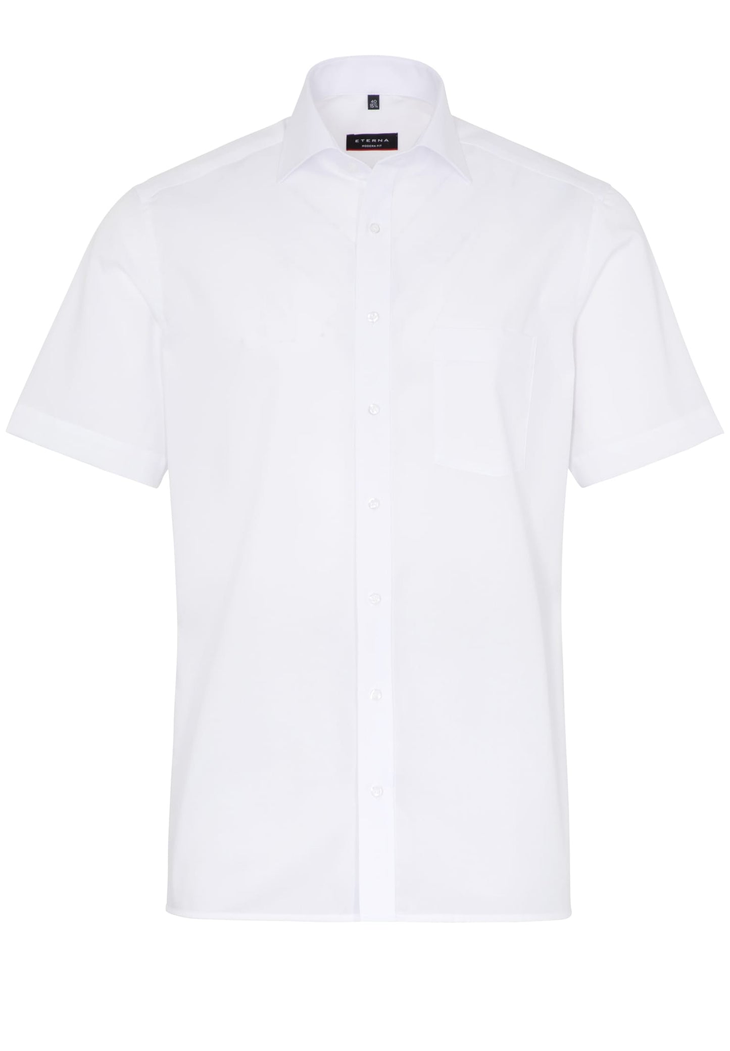 Eterna Kurzarm Hemd Modern Fit Popeline (Weiss)