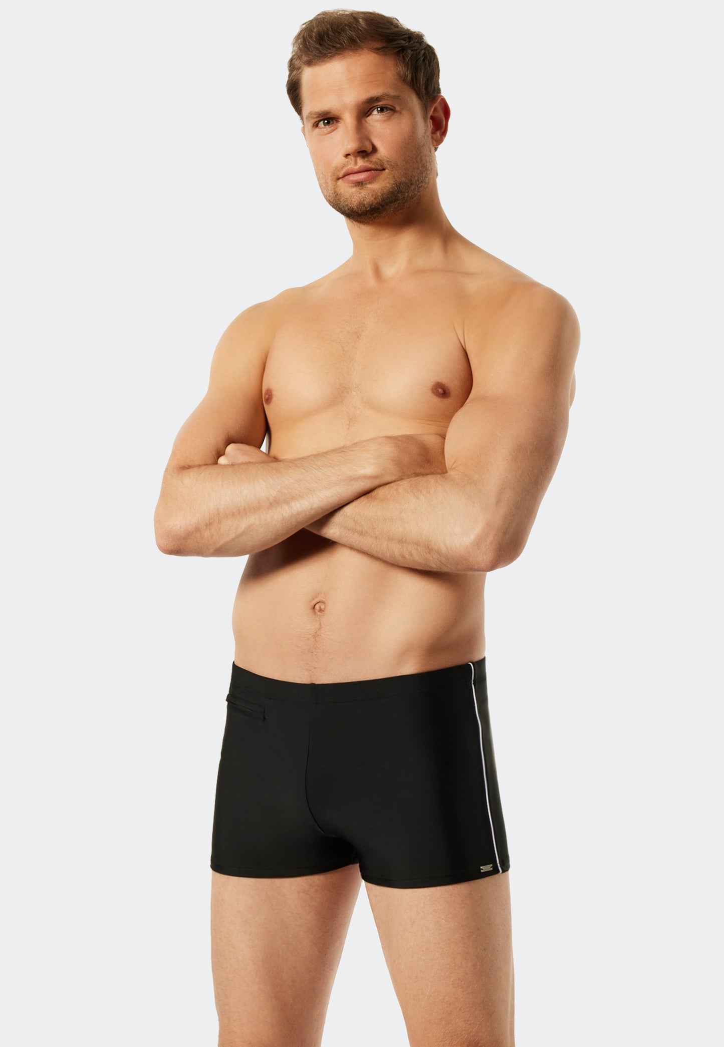 Badehose Komfort mit Bein (Schwarz)