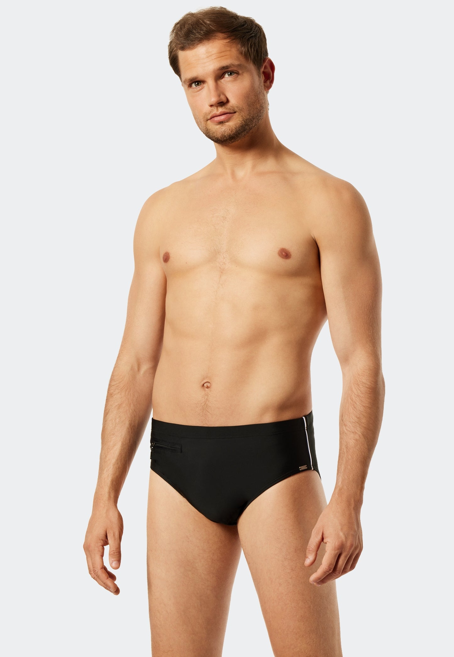 Badehose Slip Komfort (Schwarz)