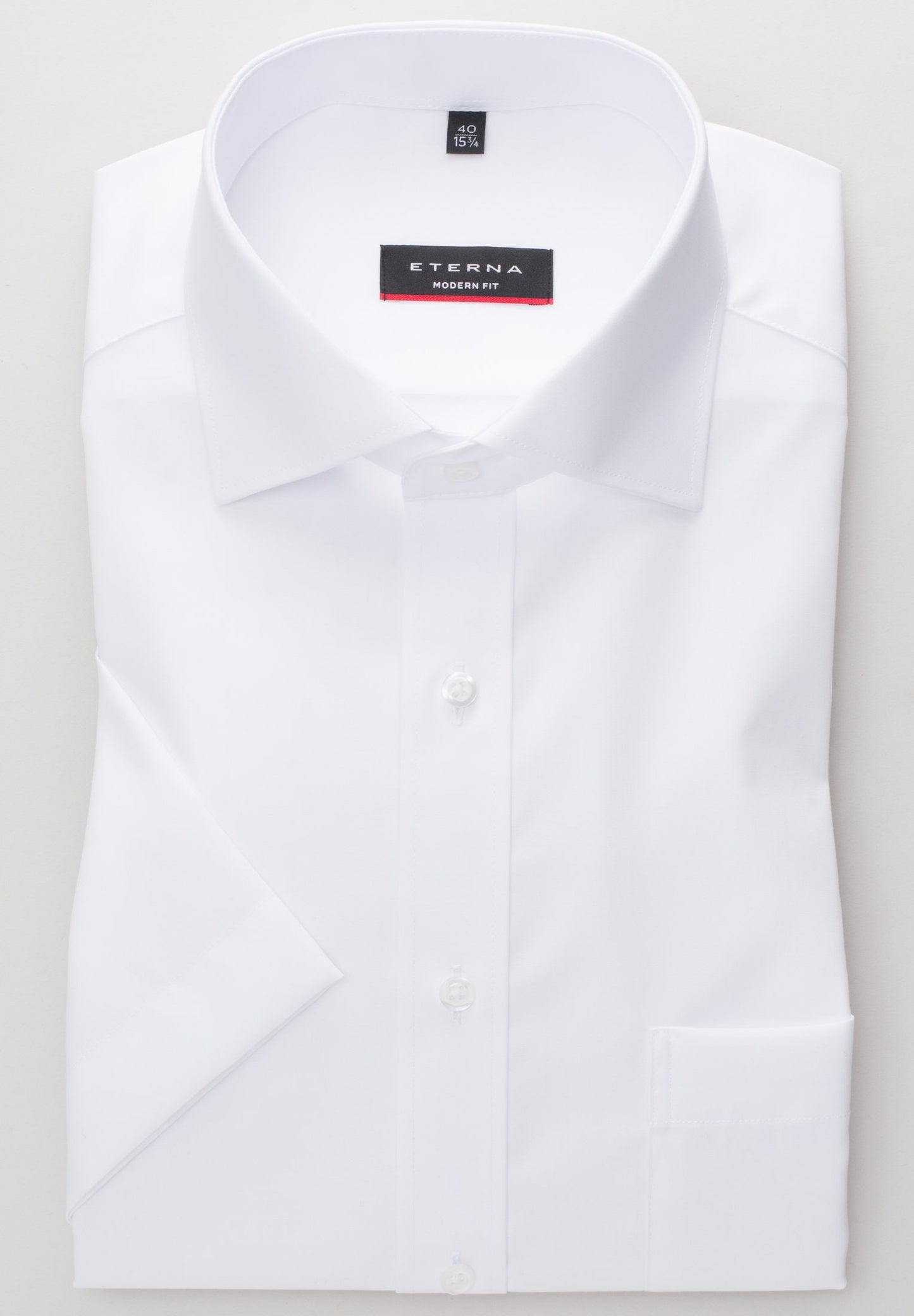 Eterna Kurzarm Hemd Modern Fit Popeline (Weiss)
