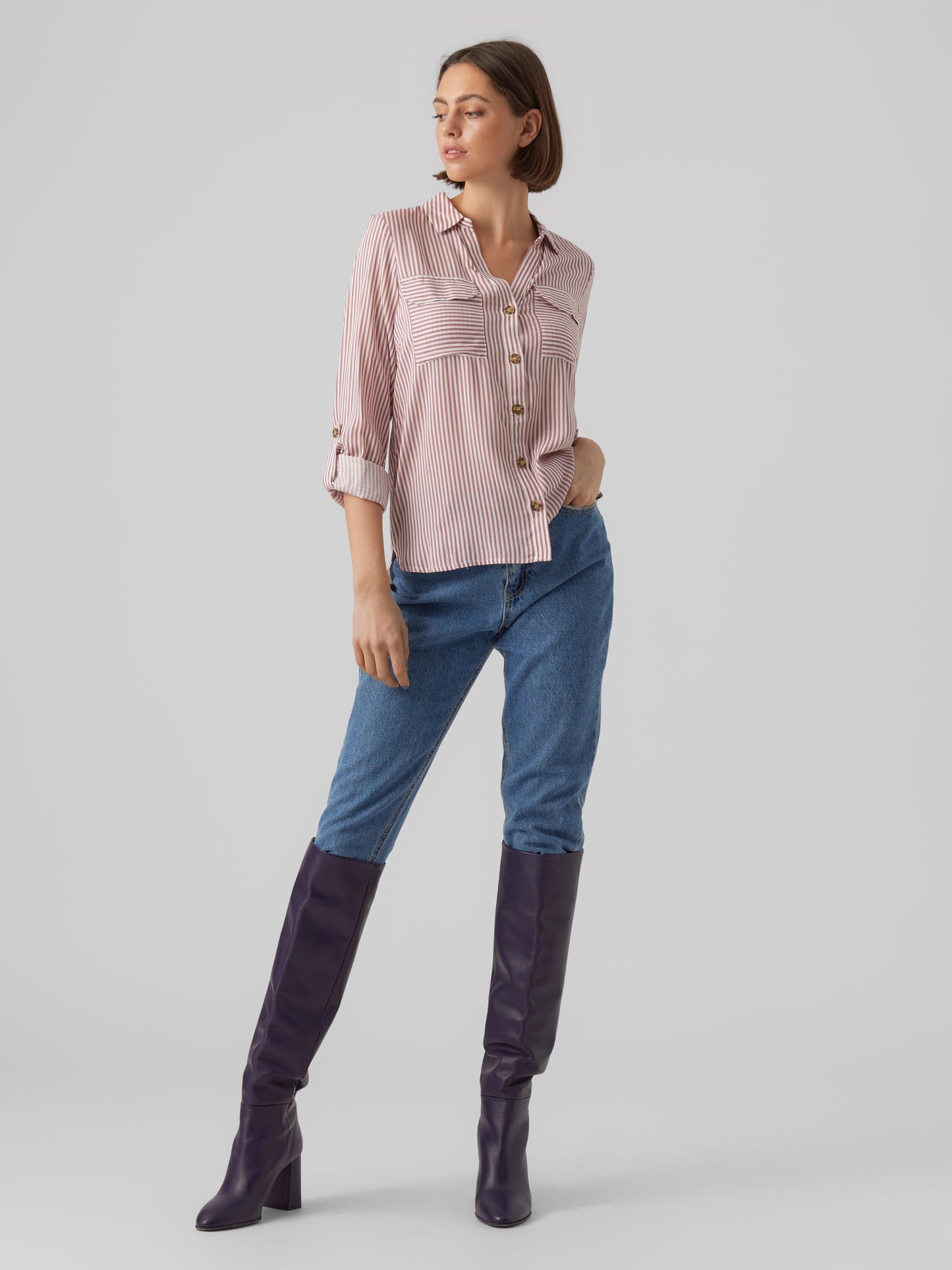 Vmbumpy L/s Shirt New Wvn Noos (Snow White)