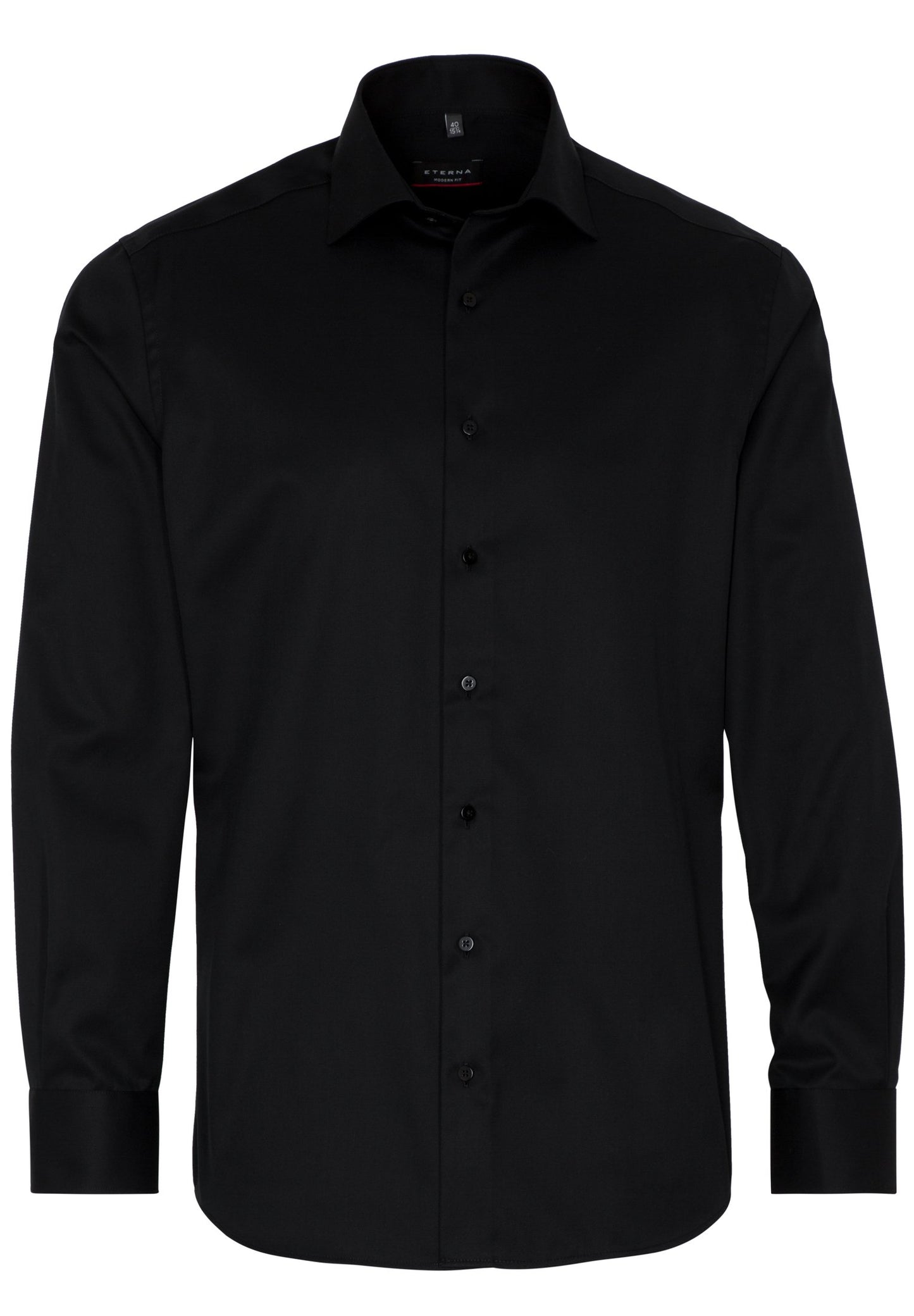 Eterna Langarm Hemd Modern Fit Cover Shirt Twill (Schwarz)