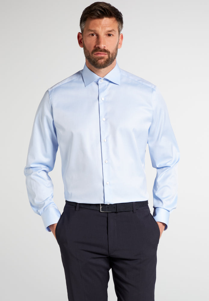 Eterna Langarm Hemd Modern Fit Cover Shirt Twill (Hellblau)
