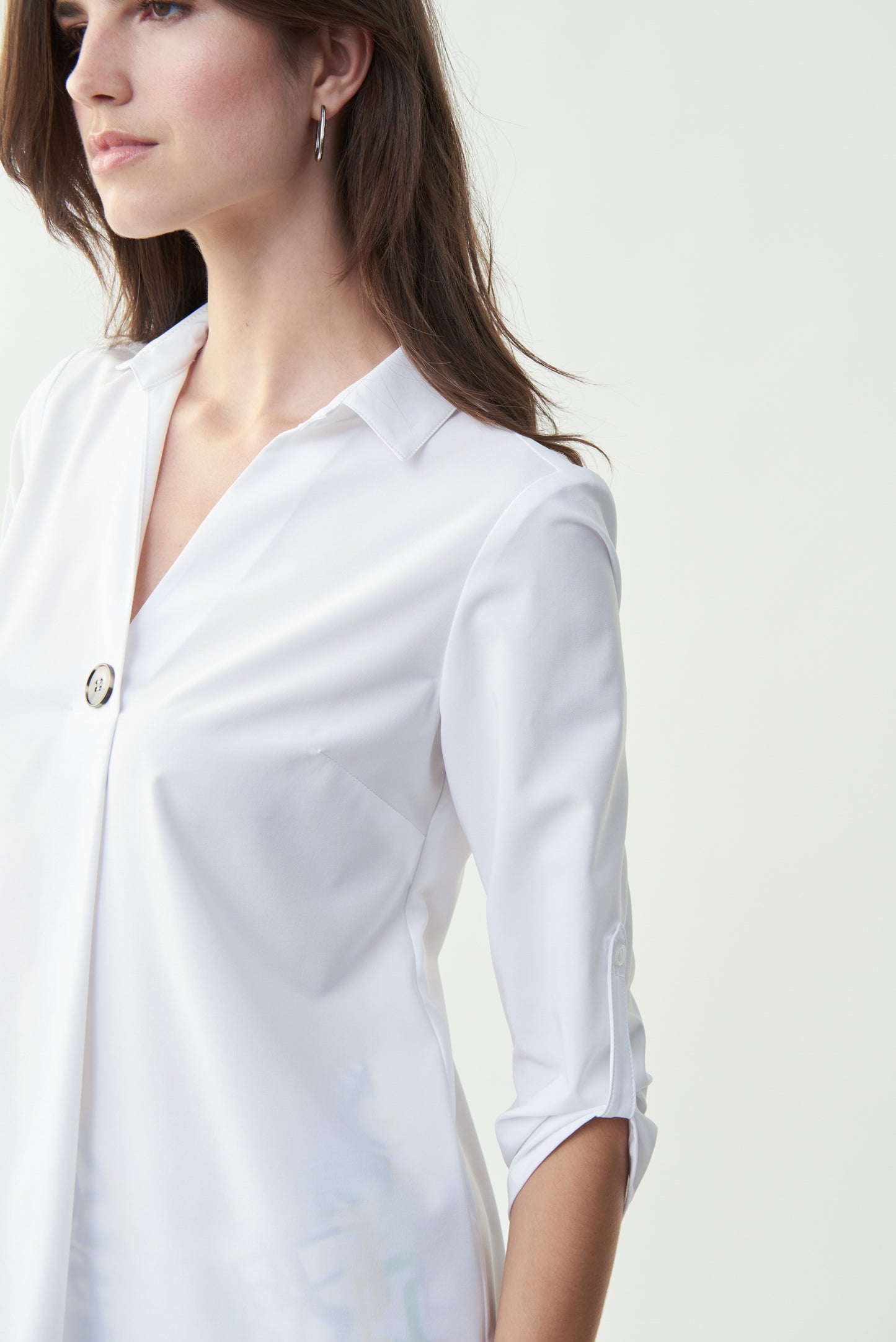 Blusenshirt Taft-Stretch-Qualität 3/4 Arm (Weiss)