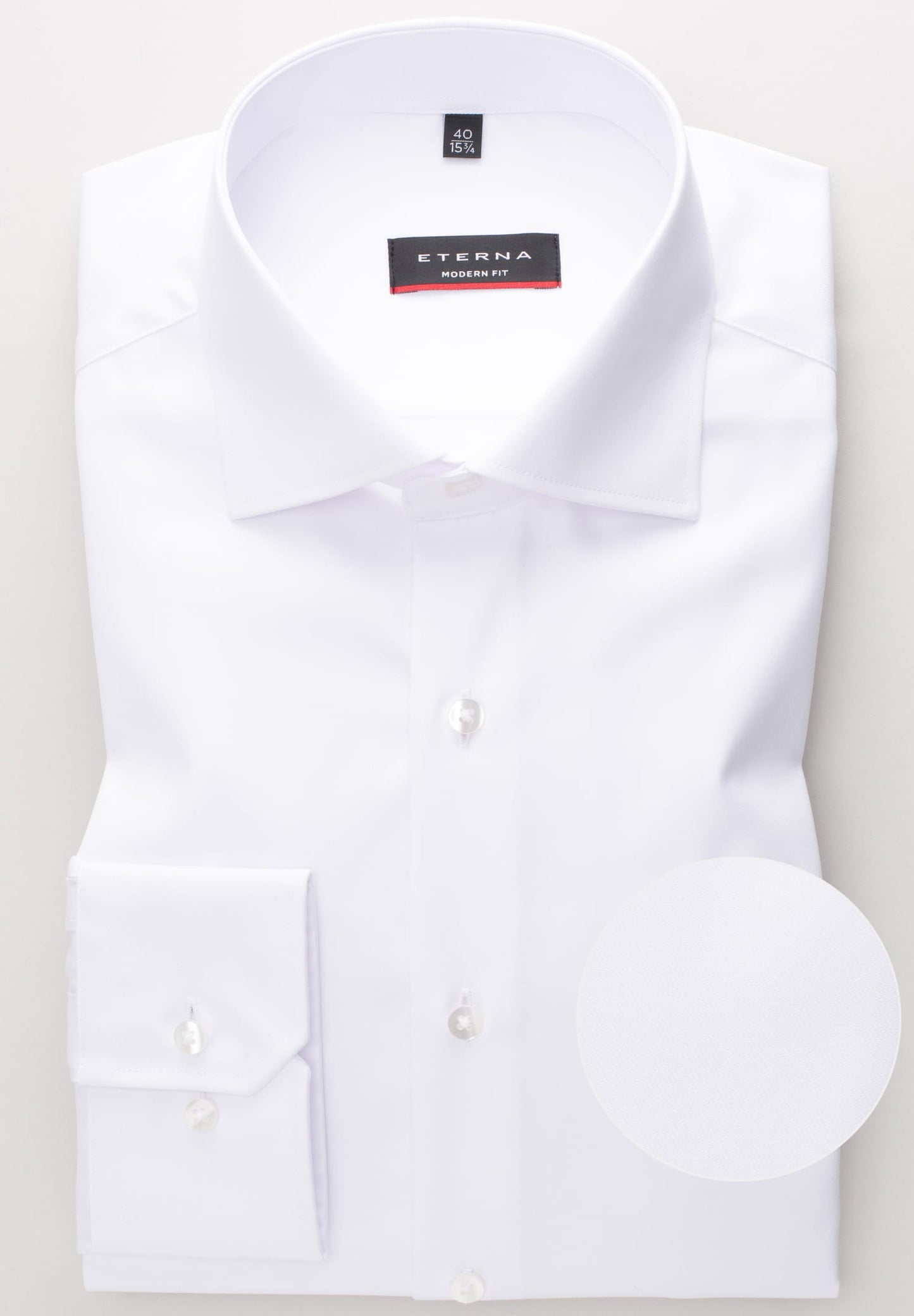 Eterna Langarm Hemd Modern Fit Cover Shirt Twill (Weiss)